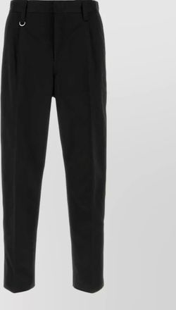 Yohji Yamamoto jacquard trousers tapered leg belt loops print