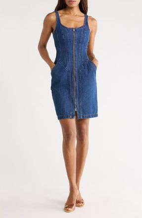 L'agence Jaxyn Sleeveless Zip Front Denim Dress in Rampart at Nordstrom Rack, Size 18 (Similar To 18W-20W)