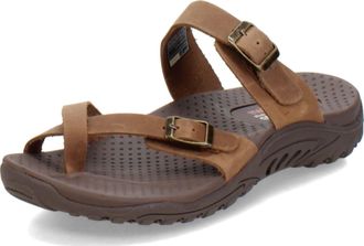 Skechers Womens Reggae-Carribean-Double Buckle Toe Thong Slide Sandal, Desert Crazyhorse, 8 M US