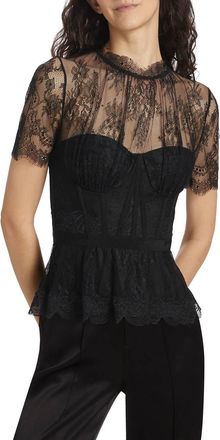 SIMKHAI Kehlani Lace Bustier Top In Black