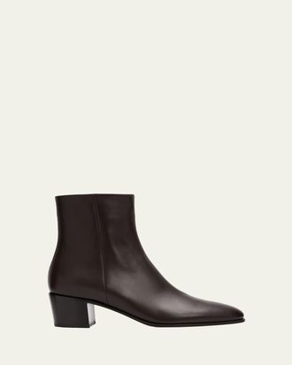 Gianvito Rossi Glove Leather Block-Heel Booties