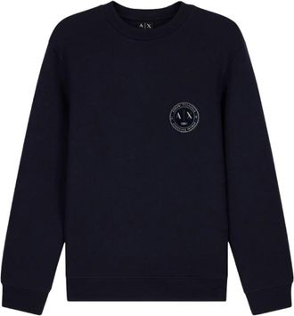 A|X Armani Exchange Crewneck Sweatshirt - Heren - Sweatshirts - Blauw - L - Katoen - Hoodies & sweatvesten