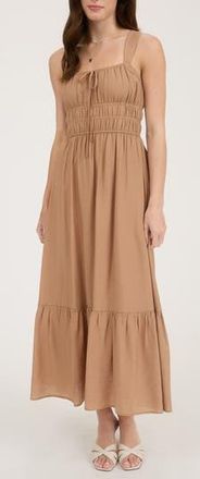 Blu Pepper Scrunch Maxi Dress in Mocha at Nordstrom Rack, Size Medium