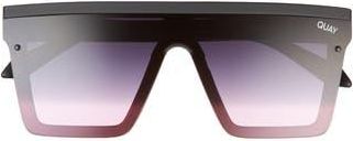 Quay Hindsight 142mm Shield Sunglasses in Blk Blkpnk at Nordstrom Rack