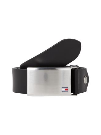Tommy Hilfiger Koppelg&uuml;rtel TOMMY HILFIGER Plaque Belt 3,5 cm breit, Herren, Gr. 100, schwarz, Leder, unifarben, Basic,festlich, G&uuml;rtel Koppelg&uuml;rtel, individuell ver