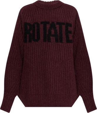 Rotate Sweater met logo - Dames - Ronde hals truien - Rood - S - Katoen - Truien & Vesten