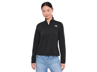 The North Face Cedar Trail Grid Fleece 1/4 Zip Jacket Womens Coat TNF Black : 2XL, Elastane/Polyester