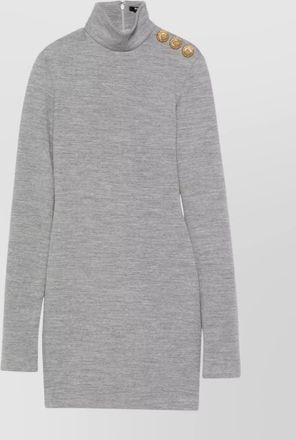 Balmain wool high-neck bodycon mini dress