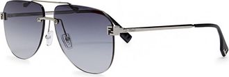 Fendi Sky Rimless Aviator-style Sunglasses - Black - One Size