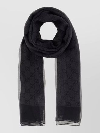 Gucci chiffon foulard monogram pattern rectangular shape