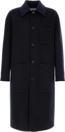 Loewe Navy Blue Wool Blend Coat