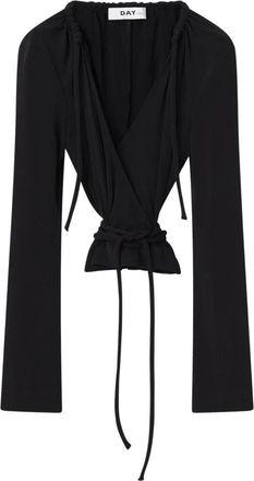 Day Birger Et Mikkelsen Marlene V-Neck Blouse - Dames - Longsleeves - Zwart - XS - Tops