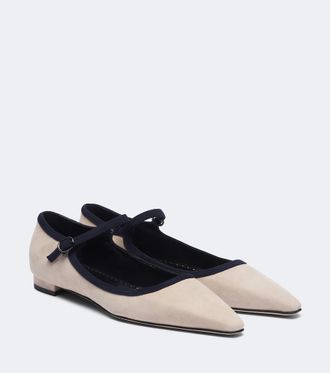 Manolo Blahnik Perdiccamod suede ballet flats
