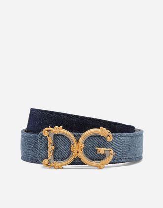 Dolce & Gabbana Dg Girls Belt - Woman Belts Denim Denim 70