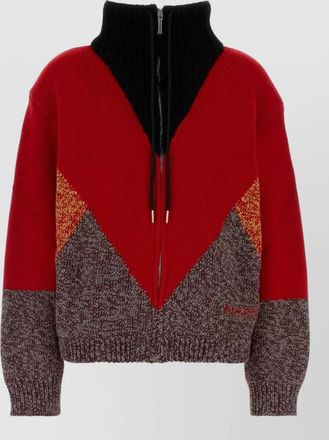 Marni wool cashmere relaxed-fit half-zip funnel-neck jumper