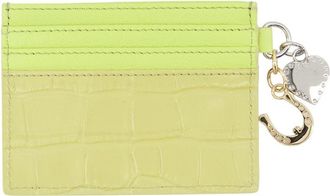 Vivienne Westwood Womens Charms Card Holder - Vivienne Westwood Leather Green Calfskin Accessories Card-Holder