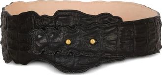 Balmain crocodile-print leather belt - Black