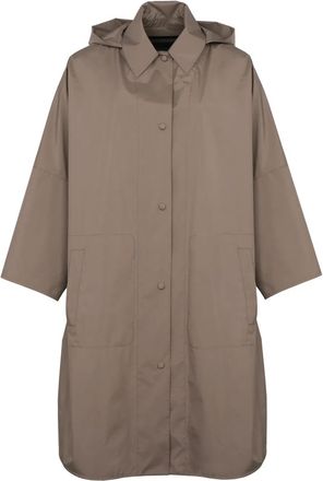 Yves Salomon Mantella con cappuccio - Marrone