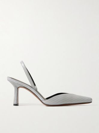 Neous D&eacute;collet&eacute; Slingback In Camoscio Con Finiture In Pelle Dilmun - Grigio