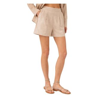 Saint Barth Casual Shorts, female, Beige, Size: L Amani Linen Shorts