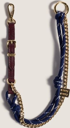 Miu Miu Leather, cord and metal trick keyring
