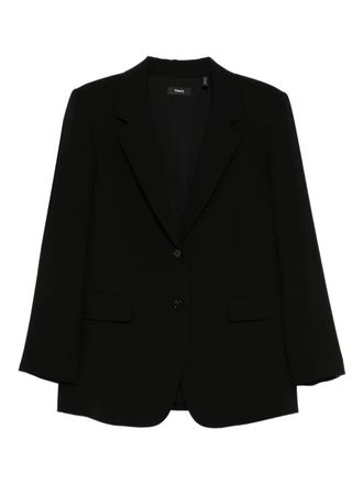 Theory padded-shoulder blazer - Black