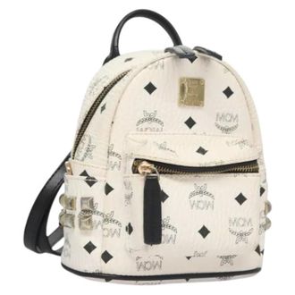 MCM Pre-owned Backpacks, female, White, Size: ONE SIZE Pre-owned Leather backpacks