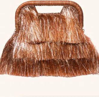 Poolside The Flamads Fringe Mini Bag In Metallic Copper
