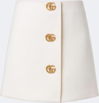 Gucci Double G wool cr&ecirc;pe miniskirt