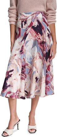 DKNY Abstract Print Satin Skirt in Urban Sandstorm at Nordstrom, Size X-Large