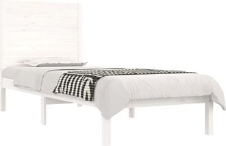 vidaXL Estructura De Cama Individual Madera Maciza Blanco 90x190 Cm Vidaxl
