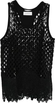 Sportmax Sequin-embellished Open-knit Top