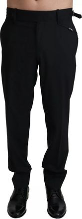 Dolce & Gabbana Black Wool Stretch Dress Trouser Mens Pants