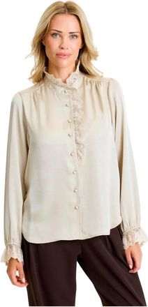 In Front IN Front, Dames, Blouses & Shirts, Beige, Maat: 2XL