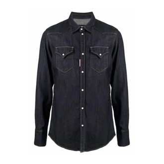 Dsquared2 Heren, Overhemden, Blauw, Maat: S Denim