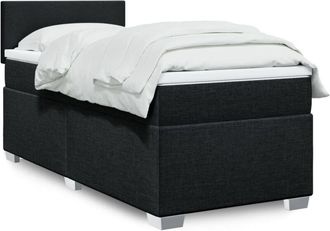 vidaXL Cama Box Spring Con Colch&oacute;n Tela Negro 90x190 Cm Vidaxl