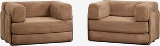 Sklum Pack De 2 Sillones Cama En Pana Envasados Al Vac&iacute;o Kyoto Sklum