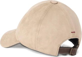 Brunello Cucinelli Mens Embroidered Suede Baseball Cap Aw25 M