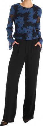 Allison New York Veronica Long Sleeve Top In Blue/black
