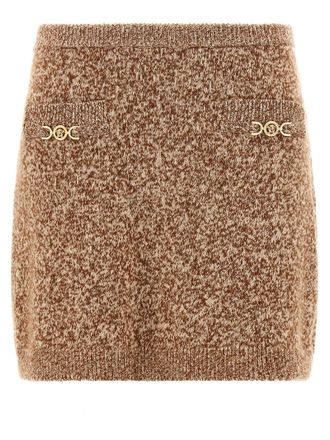 Versace Multicolor Virgin Wool Long Womens Skirt