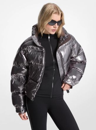 Michael Kors Metallic Nylon Cir&eacute; Puffer Jacket
