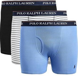 Polo Ralph Lauren Classic Fit Boxer Briefs Mens Underwear Polo Black & White Stripe/Harbor Island Blue/Polo Black : 2XL, Cotton