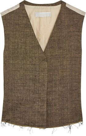 Our Legacy Base Linen and Silk-blend Waistcoat - Brown - 34 (UK6 / XS)