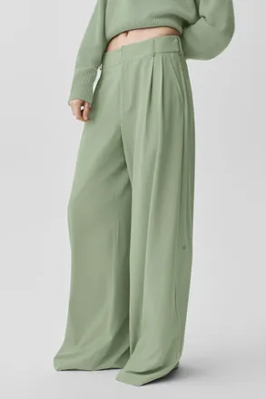 Alo | High-Waist Dreamscape Trouser (Long) in Dune Grass, Size: Medium