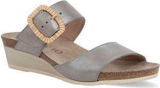 Naot Magic Luxe Double Strap Platform Slide Sandal in Titanium Leather at Nordstrom, Size 11Us