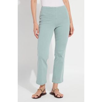 Lyss&eacute; ntials Pull-On Baby Bootcut Ankle Jeans in Antique Wash Detox Green at Nordstrom, Size X-Small