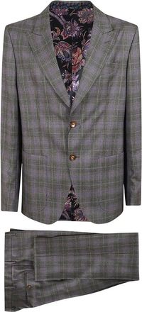 Etro Roma Piek Lapel Zachte Constructie Pak - Heren - Business pakken - Grijs - M - Kostuums
