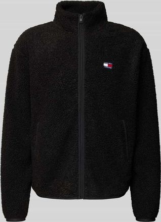 Tommy Jeans Relaxed Fit Fleecejacke in Teddyfleece-Optik in Black, Größe XXL