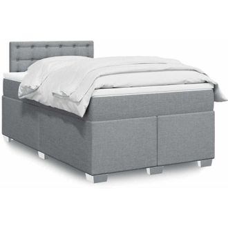 vidaXL Vidaxl - Cama Box Spring Con Colch&oacute;n Tela Gris Claro 120x190 Cm