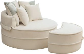 Urban Meuble Sill&oacute;n redondo de chenilla con 5 cojines